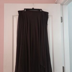 Elegant Brown Chiffon Pull On Women's Skirt